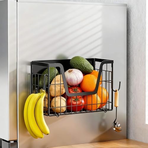 Magnetic Shelf for Fridge,Magnetic Shelves for the Side of the Refrigerator,Magnetic Fruit Basket for Fridge,Spice Rack 