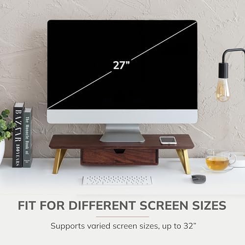 Anji Mountain Monitor Stand for Desk - Desktop Organizer & Laptop Riser, Ergonomic Monitor Riser, Space-Saving, Durable,