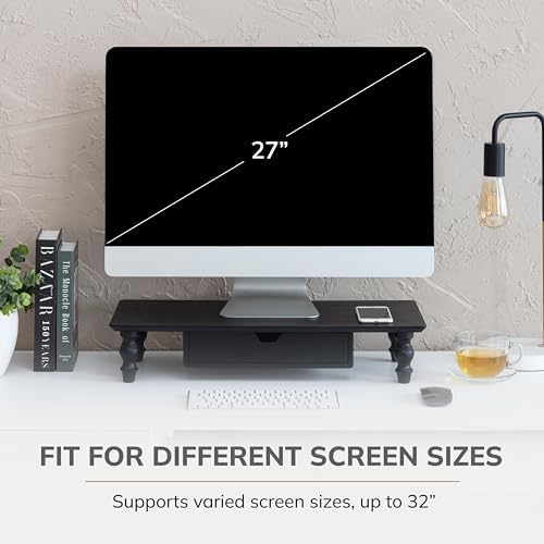 Anji Mountain Monitor Stand for Desk - Desktop Organizer & Laptop Riser, Ergonomic Monitor Riser, Space-Saving, Durable,