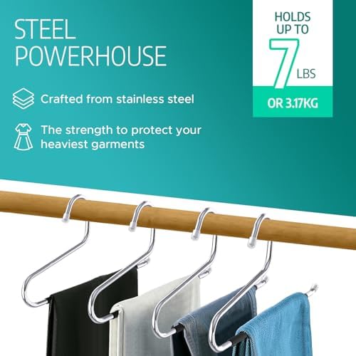 Set of 100 Stainless Steel Non-Slip Open-Ended Pant Hangers – Durable Trouser Organizer