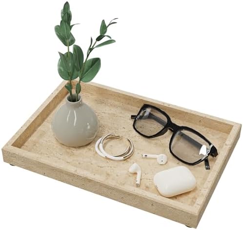 Marble Tray Bathroom, Pure Natural, 11.8x7.9x1.2 in, Travertine