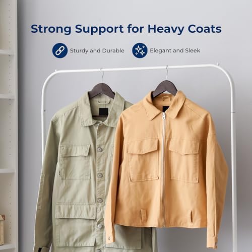 SereneLife Brown Wooden Hangers 10 Pack, Solid Wood Hanger with Non Slip Pant Bar, Heavy Duty Wooden Hanger for Closet, Smooth Finish Wood with 360 Degree Hook, for Shirts, Suits, Jackets, Dress