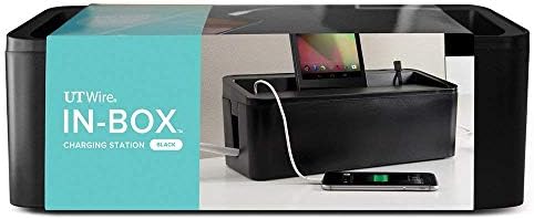 UT Wire UTW-BXSM-BK Desktop Mobile Charging Station & Power Strip Box, Black