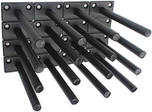 16 Pcs 5" Black Solid Steel Floating Shelf Bracket Blind Shelf Supports - Hidden Brackets for Floating Wood Shelves - Co