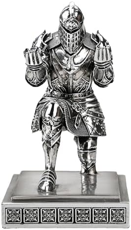 King's Guard Knight Pen Holder with a Letter Opener Desk Organizers Silver