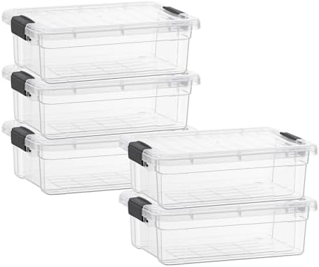 Superio 7.4 Quart Clear Plastic Storage Bin with Lid, Stackable Organizer Box, BPA-Free Storage Container for Home, Gara