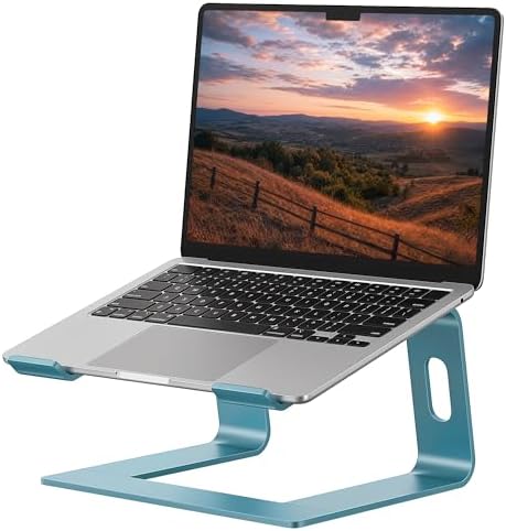 SOUNDANCE Laptop Stand, Aluminum Ergonomic Desk Riser, 10-15.6", Navy Blue