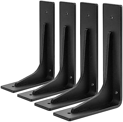6"x 4"Shelf Brackets,L Shelf Bracketsn, Vertical Angle, Premium Alloy Metal Heavy Duty Shelf Bracket, high Strength Moun