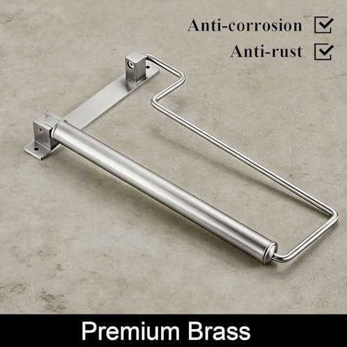 NEWRAIN Clothes Drying Rack, Laundry Racks for Drying Clothes, Wall Mounted Swing Arm Clothes Hanger for Laundry Room, Garage, Indoor & Outdoor Use,Brushed Nickel