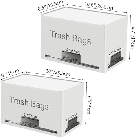 STWWO 2-Pack Trash Bag Holder Dispenser, Stackable Garbage Bag Dispenser