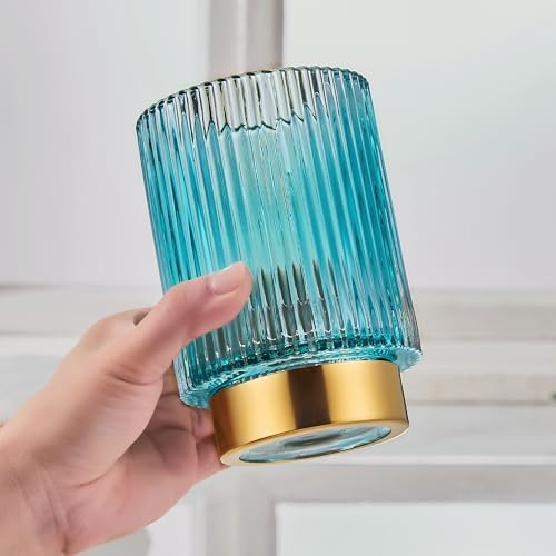 Makeup Brush Holder Organizer,Toothbrush Holders,Desk Pen Pencil Holder,Multifunctional Vintage Glass Brush Cup(A3-17-US