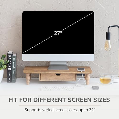 Anji Mountain Monitor Stand for Desk - Desktop Organizer & Laptop Riser, Ergonomic Monitor Riser, Space-Saving, Durable,