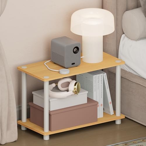 Furinno Turn-N-Tube Night Stand, Rectangle Nightstand with Open Shelf, Toolless Assembly Side Table, End Table, for Livi