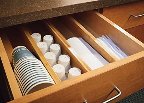 RoyalHouse Adjustable Bamboo Drawer Dividers, 4-Pack (18" - 22")