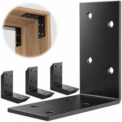 3 x 3 Inch L Brackets for Wood, Heavy Duty Galvanized Corner Braces, 15 PCS