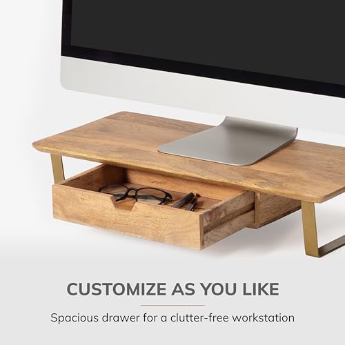 Anji Mountain Monitor Stand for Desk - Desktop Organizer & Laptop Riser, Ergonomic Monitor Riser, Space-Saving, Durable,