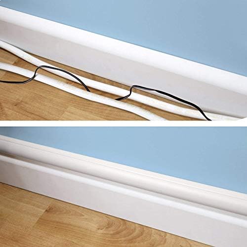 D-Line Cable Management Box (Small) & Medium Cable Raceway Length 1.18" (W) x 0.59" (H) x 39" Length - White