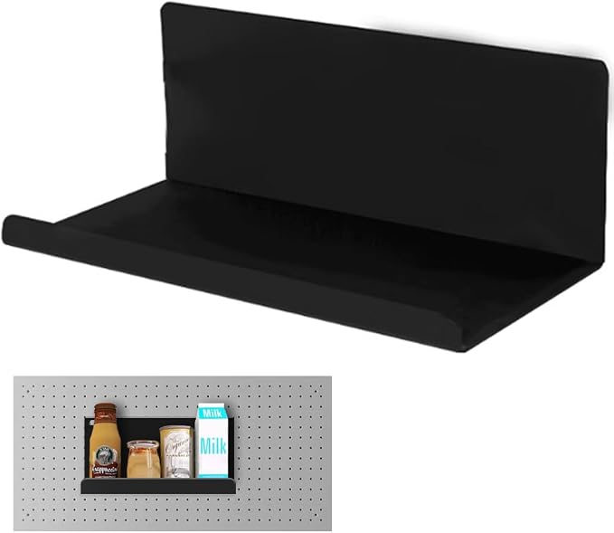 WAYUTO Magnetic Fridge Shelf, Metal Refrigerator Organizer Shelf with Strong Magnets for Kitchen, Locker, Office and Whiteboard Storage, Black