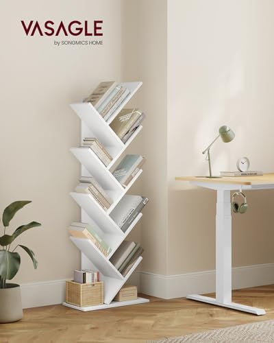 VASAGLE Tree Bookshelf, 5 Tiers, 20 x 9.8 x 55.7 Inches