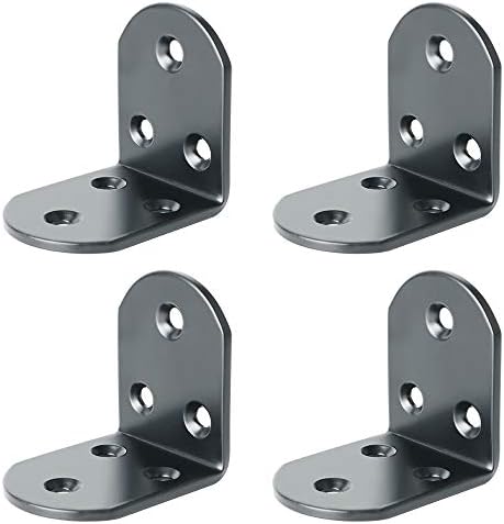 Alise Black 4 Pcs L Brackets, Small Corner Brackets for Wood Furniture