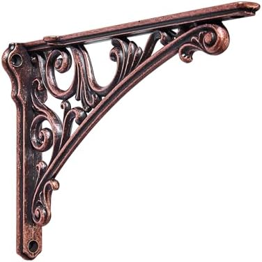 Khtumeware Shelf Bracket 6 Inch, Decorative Brackets for Shelving, Heavy Duty Vintage Ornate Shelf Bracket, Hardware Inc