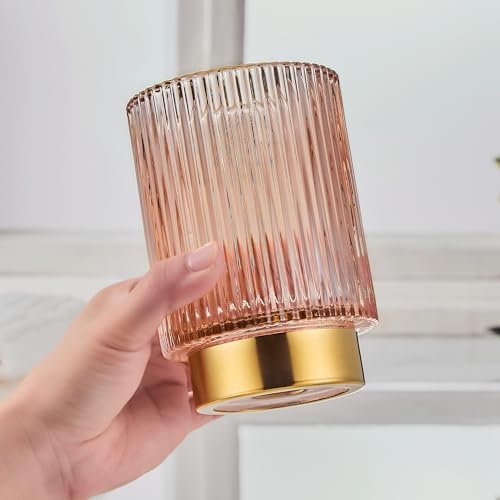 Makeup Brush Holder Organizer,Toothbrush Holders,Desk Pen Pencil Holder,Multifunctional Vintage Glass Brush Cup(A3-27-US