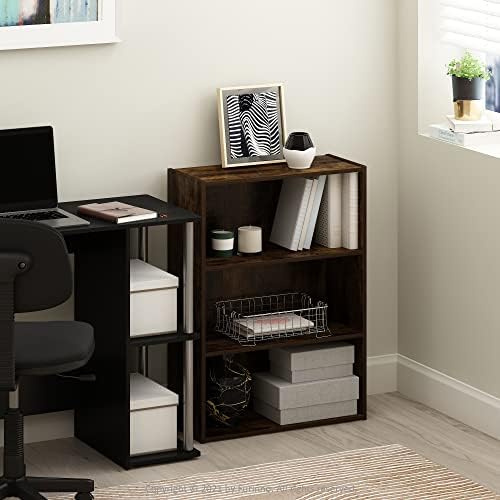 Furinno PASIR Book Shelf, 3-Tier Bookshelf, Storage Shelves Bookcase, 9.7 x 23.7 x 31.5, for Living Room, Bedroom, Home 