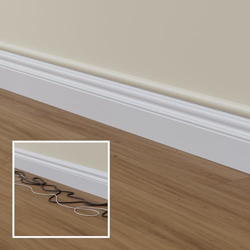 D-Line Half Round Cord Hider, Patented Cable Cover, Hide TV Wall Mount Wires, Raceway for Cords, Decorative Wire Covers,