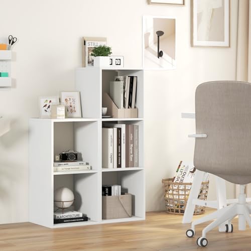 Tangkula 2-Cube Bookcase, 3-Tier Bookshelf with Open Compartments, Freestanding Cube Storage Organizer with Anti-Topplin