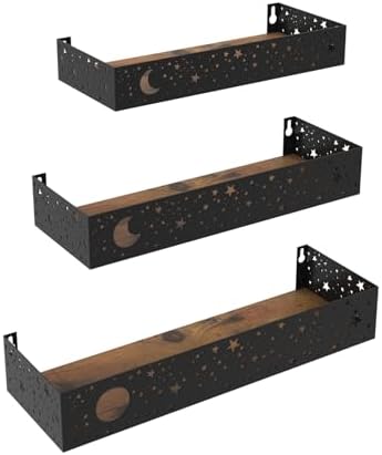 Moon and Stars Wall Shelf, 3 Different Sizes Floating Shelves