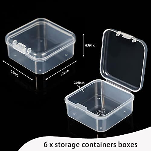 Jetec 18 Pieces Small Clear Plastic Storage Box, 1.7 x 1.7 x 0.8 Inch