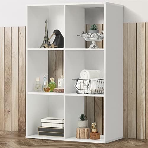 Fencer Wire 11-Inch Cube Storage Organizer Shelf w/Back, with Exterior Edge, Room Storage Shelves Divider, Bookcase, 6-C