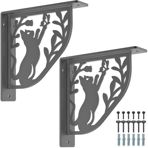 Dolibest 8 Inch Heavy Duty Shelf Brackets, 5MM Thickness L- Bracket , Metal Floating Shelf Bracket, Wall Shelf Bracket &