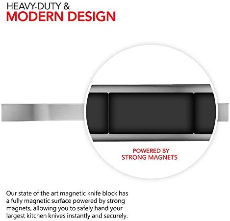 Modern Innovations Magnetic Knife Holder for Wall and Fridge - 24" Knife Magnetic Strip, Magnet Kitchen Knife Holder and