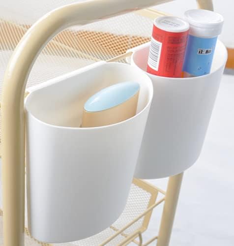 4 pcs Blue Small Hanging Cup Holders, Rolling Cart Accessories with Hooks | Storage Baskets,Plant Containers & Storage Buckets,Space Saver Pencil Holder Makeup Organizer for Office Kitchen Wall Decor