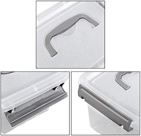 6 Pack Plastic Storage Container, 3L Small Latching Storage Box