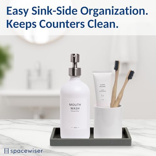 Spacewiser Countertop & Vanity Silicone Tray – 2 PC Small 7.7" Soap Tray