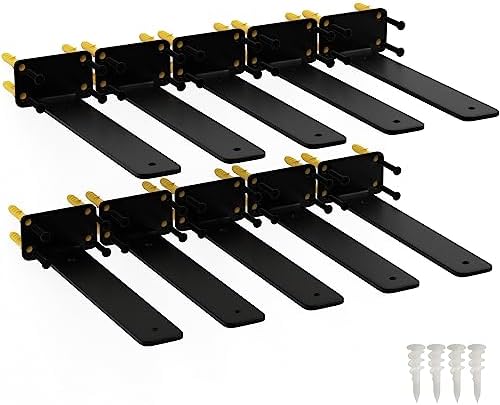 10 Inch Shelf Brackets, 10 Pack Floating Shelf Bracket, 1/5" Thick