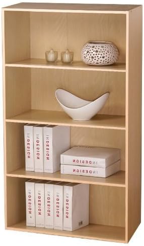 Furinno PASIR Book Shelf, 4-Tier Bookshelf, Bookcase with Open Shelf, 9.4 x 23.6 x 41.7, for Living Room, Bedroom, Home 
