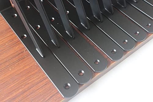 40 Pack L10 x H 8" Black Heavy Duty Shelf Brackets with Screws Metal Shelf Brackets Shelf Support Angle Brackets for She