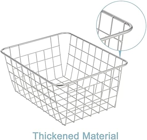 JUNCHU CHERRY Wire Kitchen Storage Basket 4 Packs,Perfect Pantry Organization Accessories Baskets,Laundry Basket,Counter