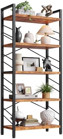 DurayLoly 5-Tier Book Shelf for Living Room, 64.96" H Open Display Bookcase