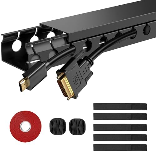 ENONCI Cable Raceway 31in Wire Covers Under Desk Cable Management 2-Pack