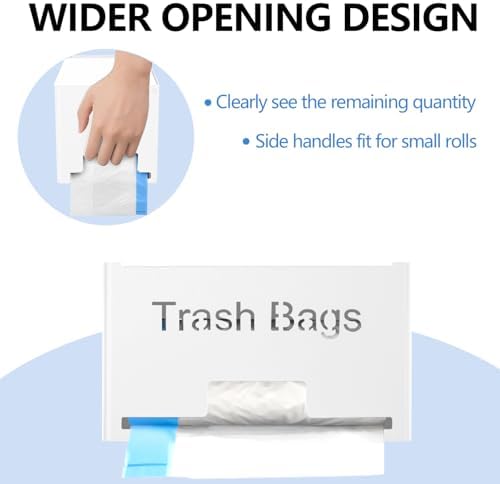 STWWO Large Trash Bag Holder, Garbage Bag Dispenser Roll Holder, White