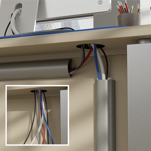 D-Line Half Round Cord Hider, Patented Cable Cover, Hide TV Wall Mount Wires, Raceway for Cords, Decorative Wire Covers,