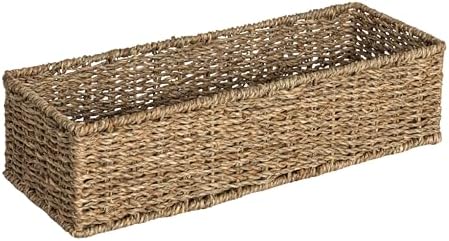 Household Essentials Handwoven Seagrass Rectangular Storage Basket, Natural