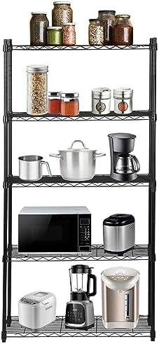 ZENY Wire Shelving Unit, 5-Shelf Adjustable Metal Shelf Organizer, Heavy Duty Wire Rack Storage Shelving Unit for Restau
