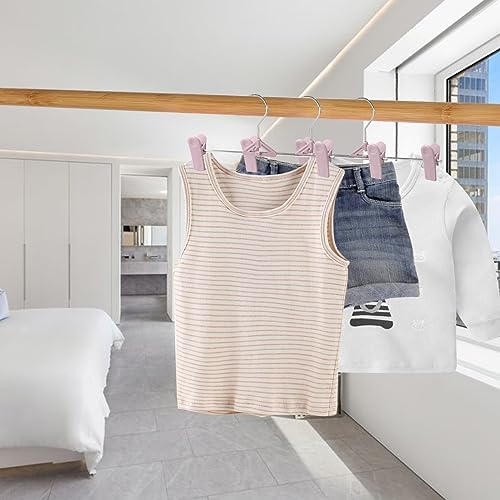 Skirt Hangers 30 Pack – NORTHERN BROTHERS Pink Pant Shorts Plastic Hangers with Clips for Women, Kids – Space Saving, Non Slip, Adjustable, Stackable
