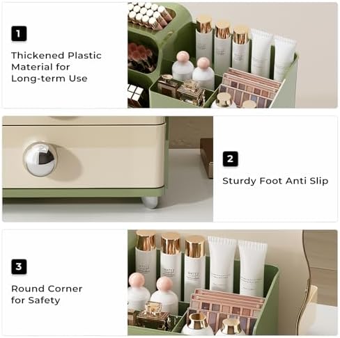 UFORU Makeup Organizer Countertop with Brush Holder for Vanity Bathroom
