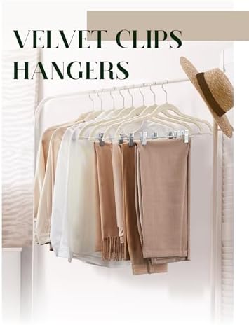 Cozymood Velvet Skirt Hangers 36 Packs Ultra Thin Hangers with Clips